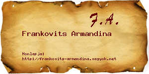 Frankovits Armandina névjegykártya